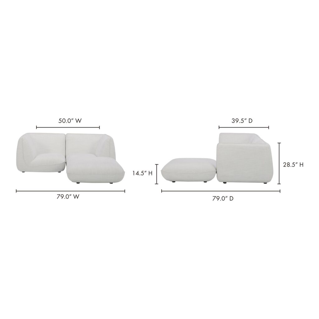 Zeppelin Nook Modular Sectional Salt Stone White - Image 11