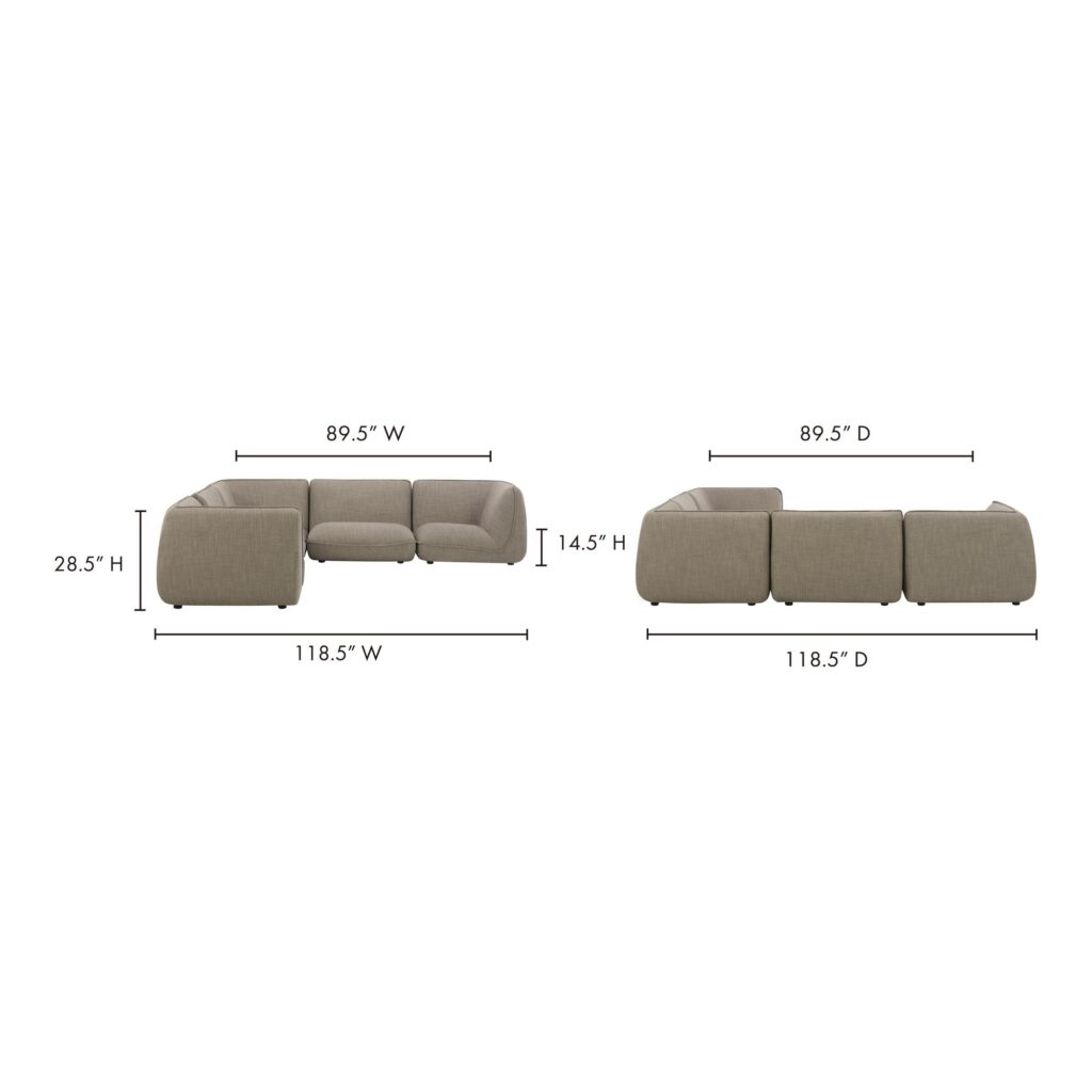 Zeppelin Classic L Modular Sectional Speckled Pumice - Image 10