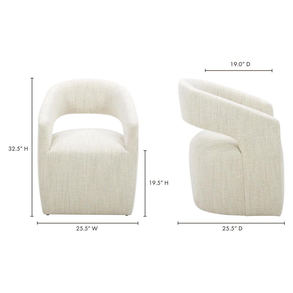 Barrow Performance Fabric Rolling Dining Chair - Image 13