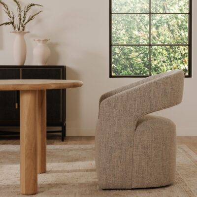 Barrow Performance Fabric Rolling Dining Chair KQ-1024-39 KQ 1024 39 13