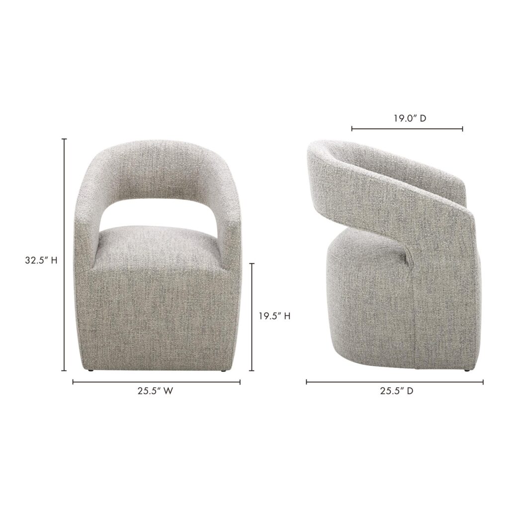 Barrow Performance Fabric Rolling Dining Chair - Image 14