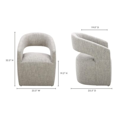 Barrow Performance Fabric Rolling Dining Chair KQ-1024-39 KQ 1024 39 70