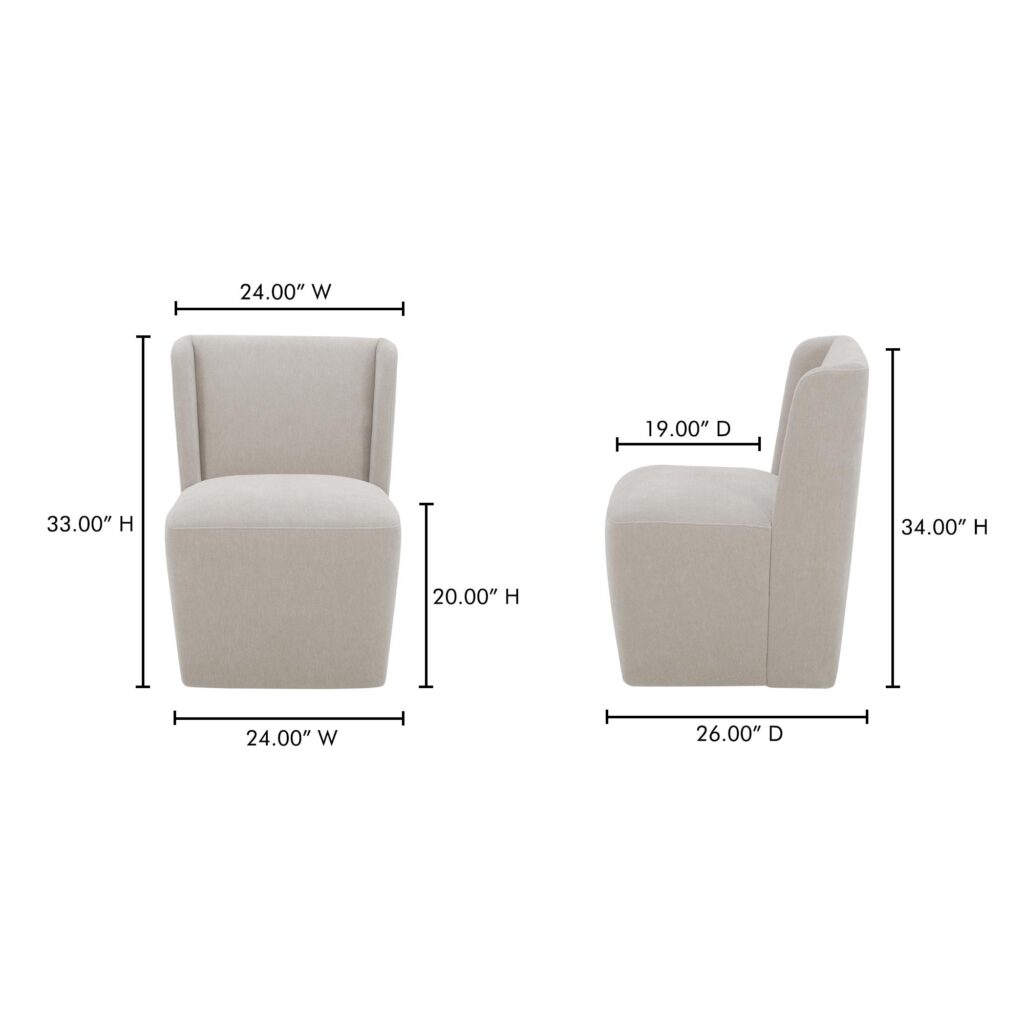 Cormac Rolling Dining Chair Performance Fabric - Image 10