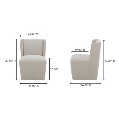 Cormac Rolling Dining Chair Performance Fabric KQ-1035-39 KQ 1035 39 70