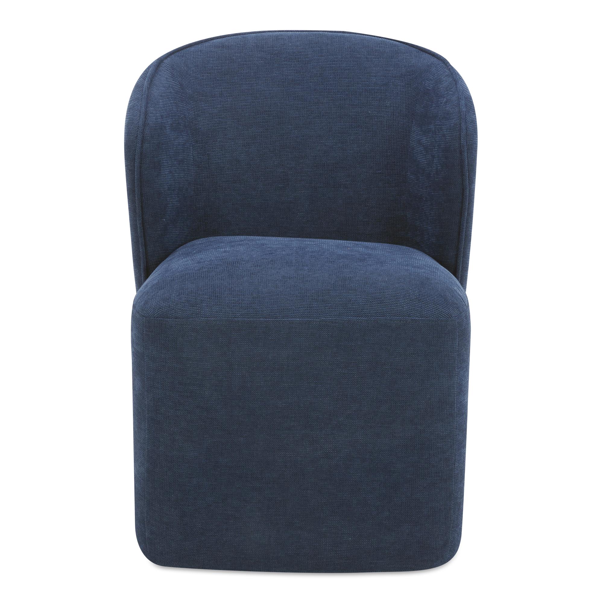 Larson Rolling Dining Chair Navy Blue 2 Larson Rolling Dining Chair Navy Blue - Image 2