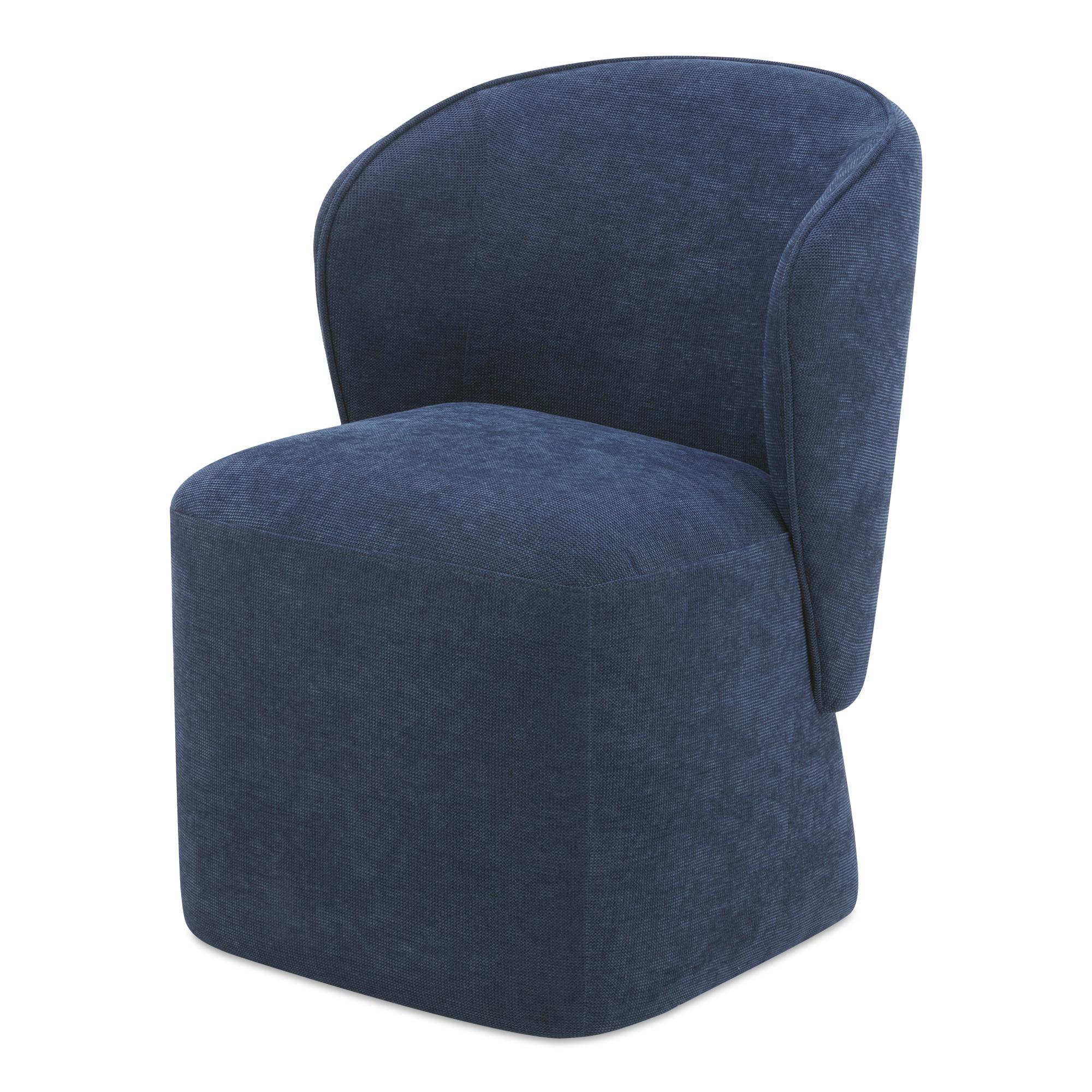 Larson Rolling Dining Chair Navy Blue 1 Larson Rolling Dining Chair Navy Blue