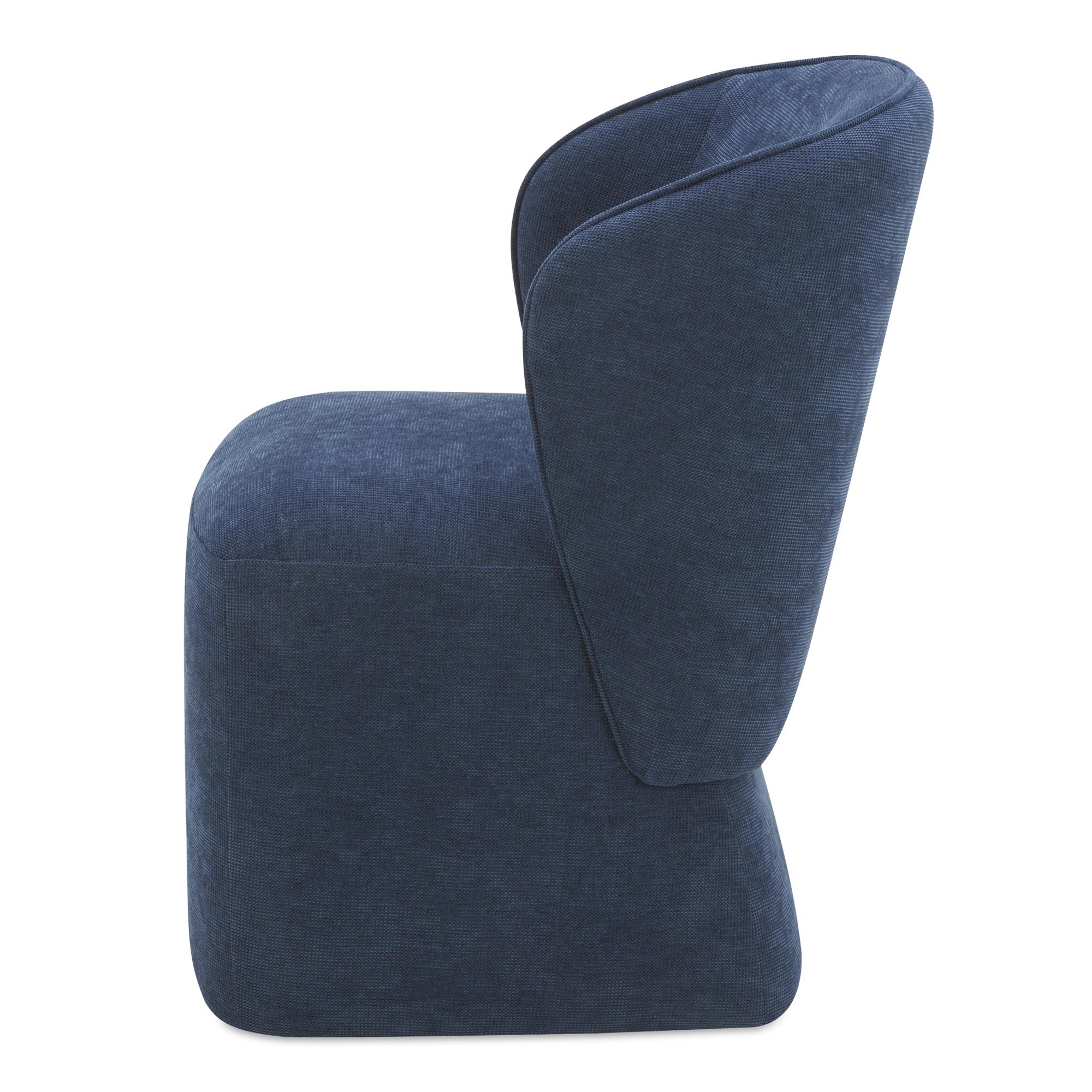 Larson Rolling Dining Chair Navy Blue 3 Larson Rolling Dining Chair Navy Blue - Image 3