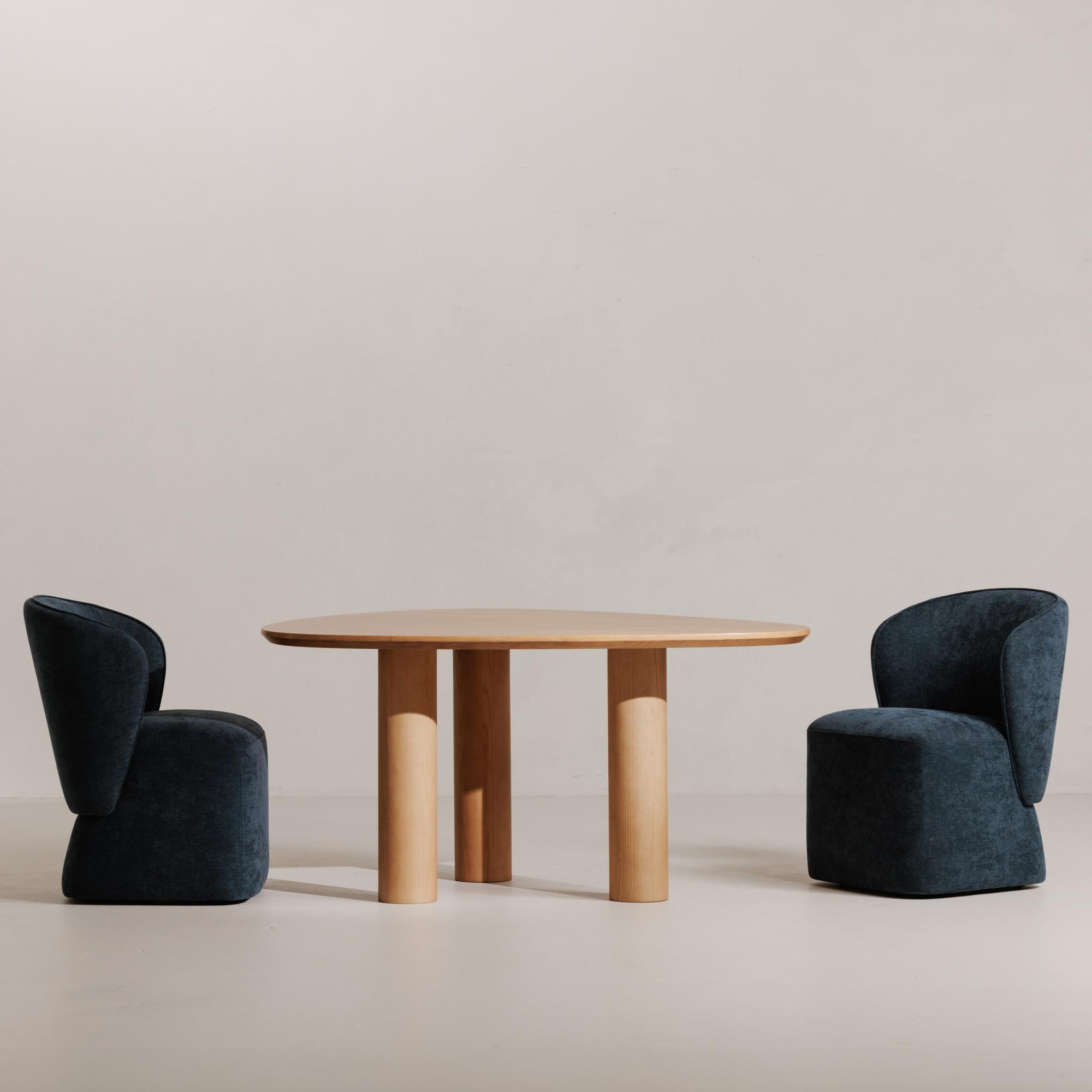 Larson Rolling Dining Chair Navy Blue 9 Larson Rolling Dining Chair Navy Blue - Image 9