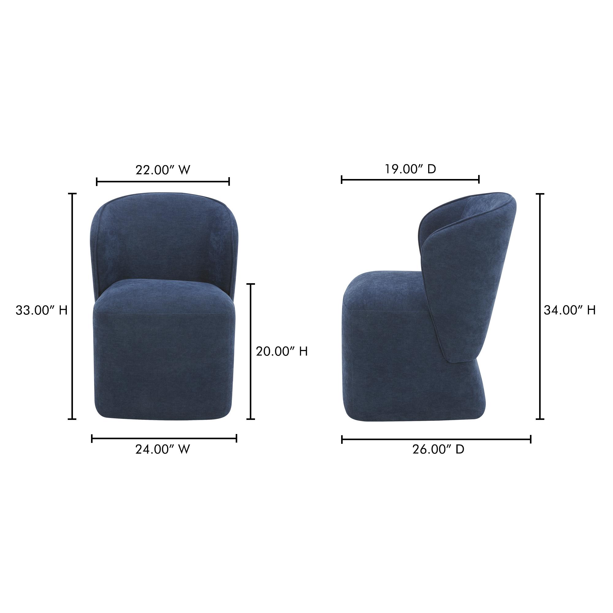 Larson Rolling Dining Chair Navy Blue 10 Larson Rolling Dining Chair Navy Blue - Image 10