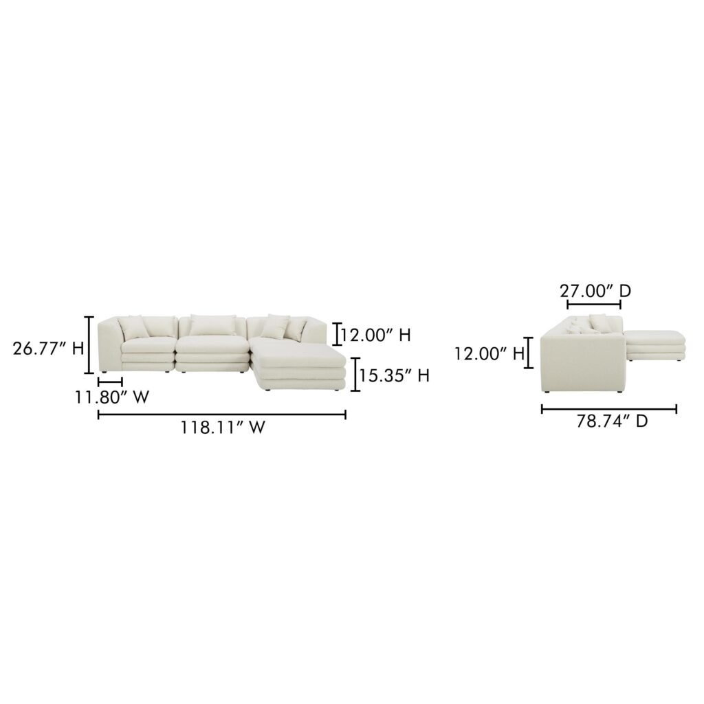 Lowtide Lounge Modular Sectional Warm White - Image 15