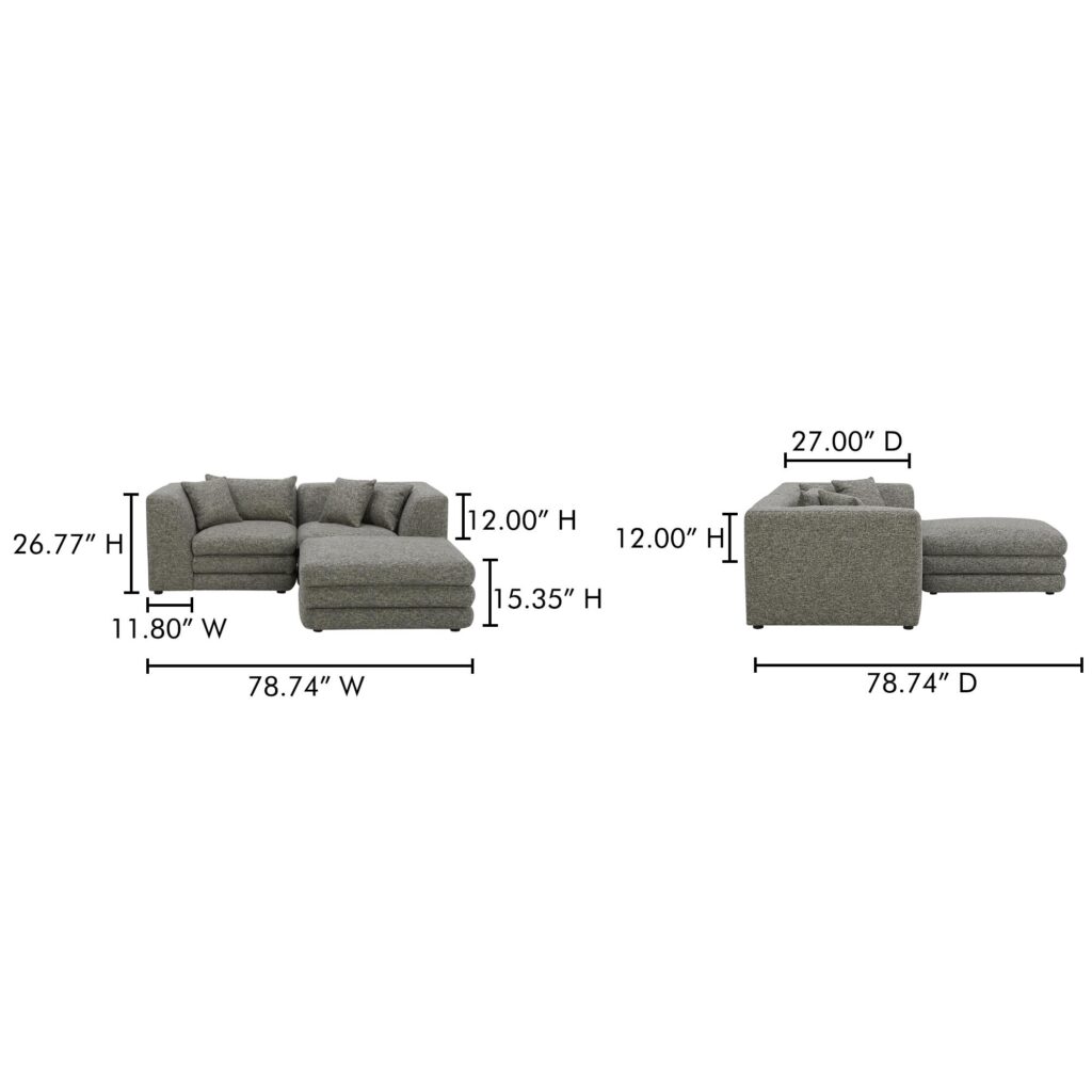 Lowtide Nook Modular Sectional Stone Tweed - Image 7