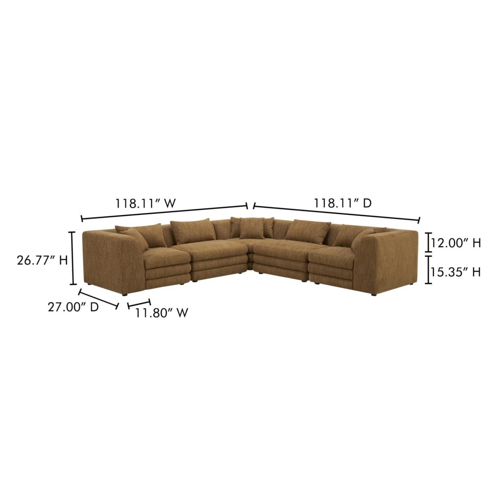 Lowtide Classic L-Shaped Modular Sectional Amber Glow - Image 5