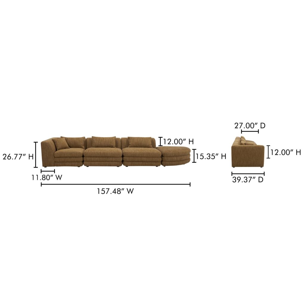 Lowtide Linear Modular Sectional Amber Glow - Image 7