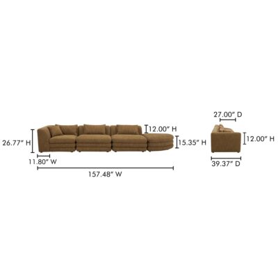 Lowtide Linear Modular Sectional Amber Glow KQ-1041-09 KQ 1041 09 70