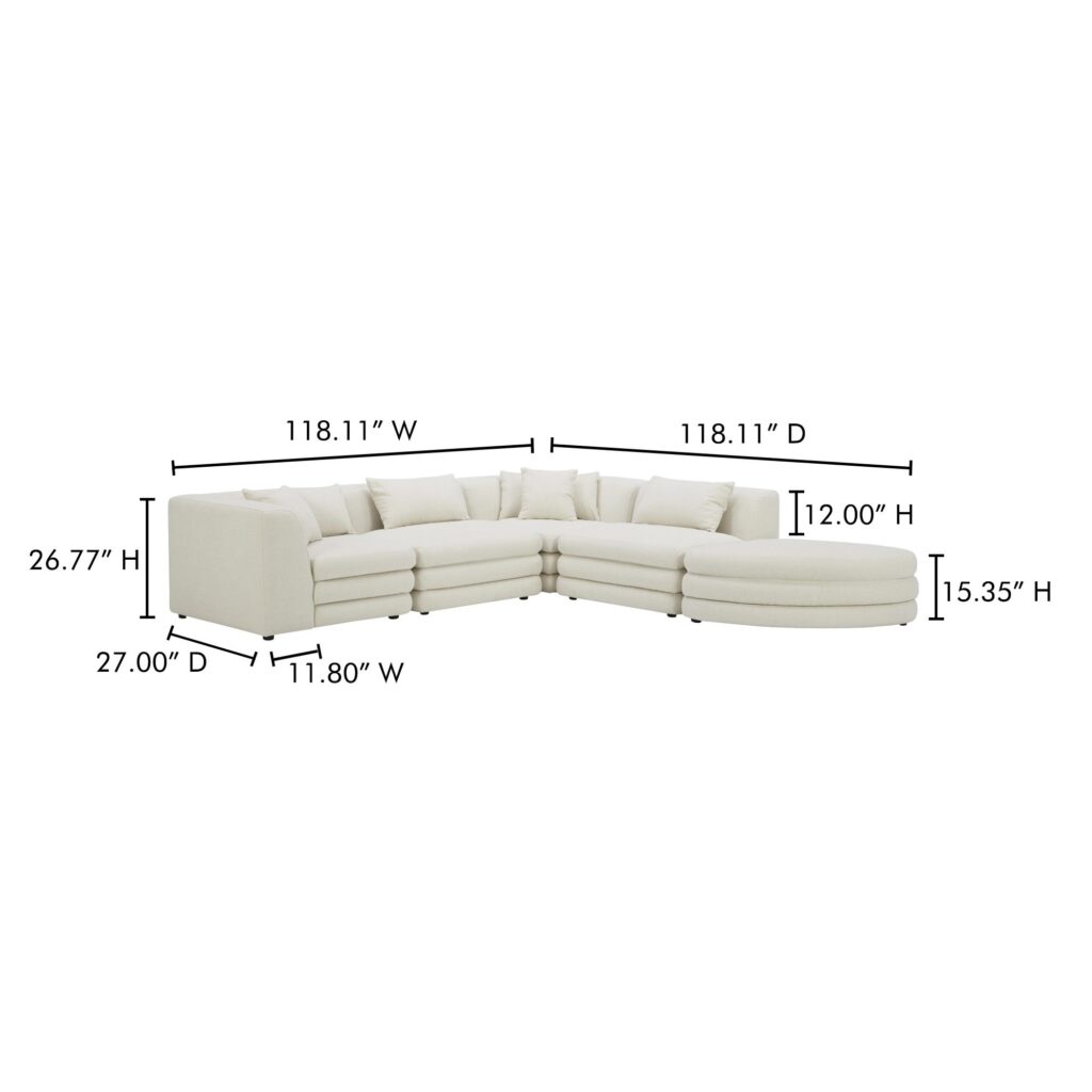 Lowtide Alcove Modular Sectional Warm White - Image 14