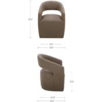 Barrow Rolling Dining Chair Soft Taupe KQ-1044-39-CAN KQ 1044 39 CAN 70 dim