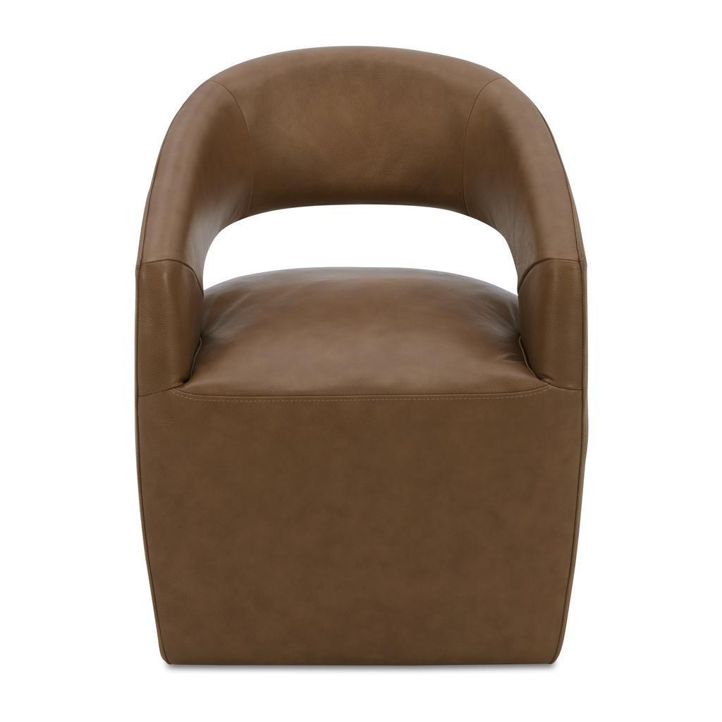 Barrow Rolling Dining Chair Tan Leather 1 Barrow Rolling Dining Chair Tan Leather