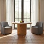 Maisie Rolling Dining Chair Slate Blue 13 Maisie Rolling Dining Chair Slate Blue KQ-1045-26-CAN KQ 1045 26 CAN 00