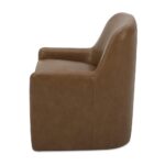 Maisie Rolling Dining Chair Tan Leather 9 Maisie Rolling Dining Chair Tan Leather KQ-1045-40-CAN KQ 1045 40 CAN Maisie side left shadsilo
