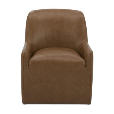 Maisie Rolling Dining Chair Tan Leather