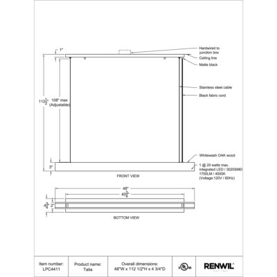 Talia Ceiling Fixture LPC4411 LPC4411 TECHNICAL