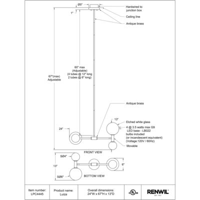 Luiza Ceiling Fixture LPC4445 LPC4445 TECHNICAL