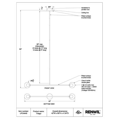 THIAGO Ceiling Fixture LPC4449 LPC4449 6