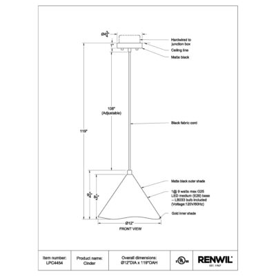 CINDER Ceiling Fixture LPC4454 LPC4454 6