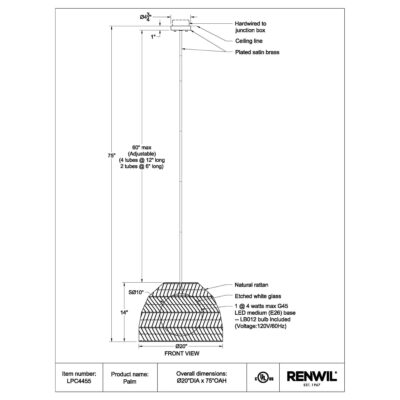 PALM Ceiling Fixture LPC4455 LPC4455 6