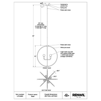 BASIL Ceiling Fixture LPC4465 LPC4465 5