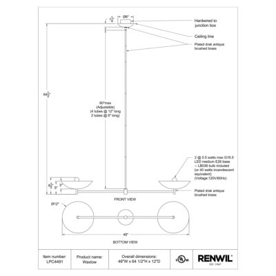 Waxlow Ceiling Fixture LPC4491 LPC4491 6