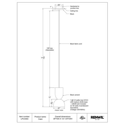 Caen Ceiling Fixture LPC4493 LPC4493 6