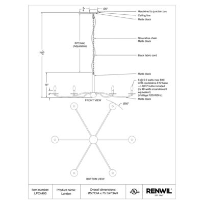 Landen Ceiling Fixture LPC4495 LPC4495 6