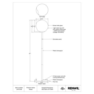 Koloa Floor Lamp LPF3159 LPF3159 5