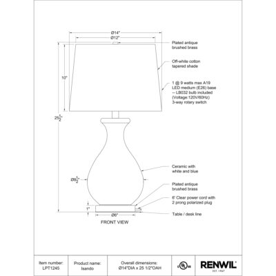 Isando Table Lamp LPT1245 LPT1245 4