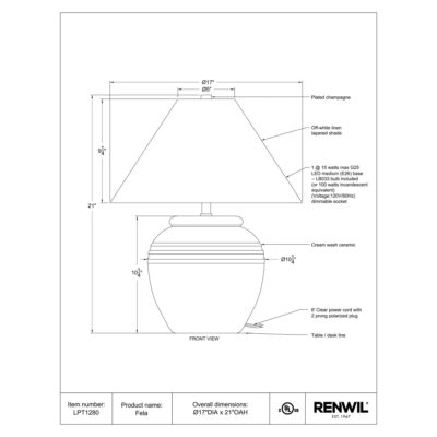 Fela Table Lamp LPT1280 LPT1280 7