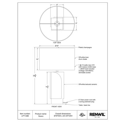 Scavo Table Lamp LPT1286 LPT1286 6