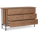 Rene 6 Drawer Dresser Brown 9 Rene 6 Drawer Dresser Brown LX-1078-03 LX 1078 03 Rene diagR open shadsilo
