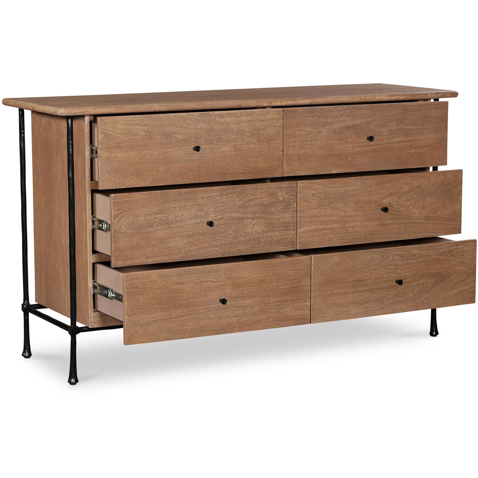 Rene 6 Drawer Dresser Brown 2 Rene 6 Drawer Dresser Brown - Image 2