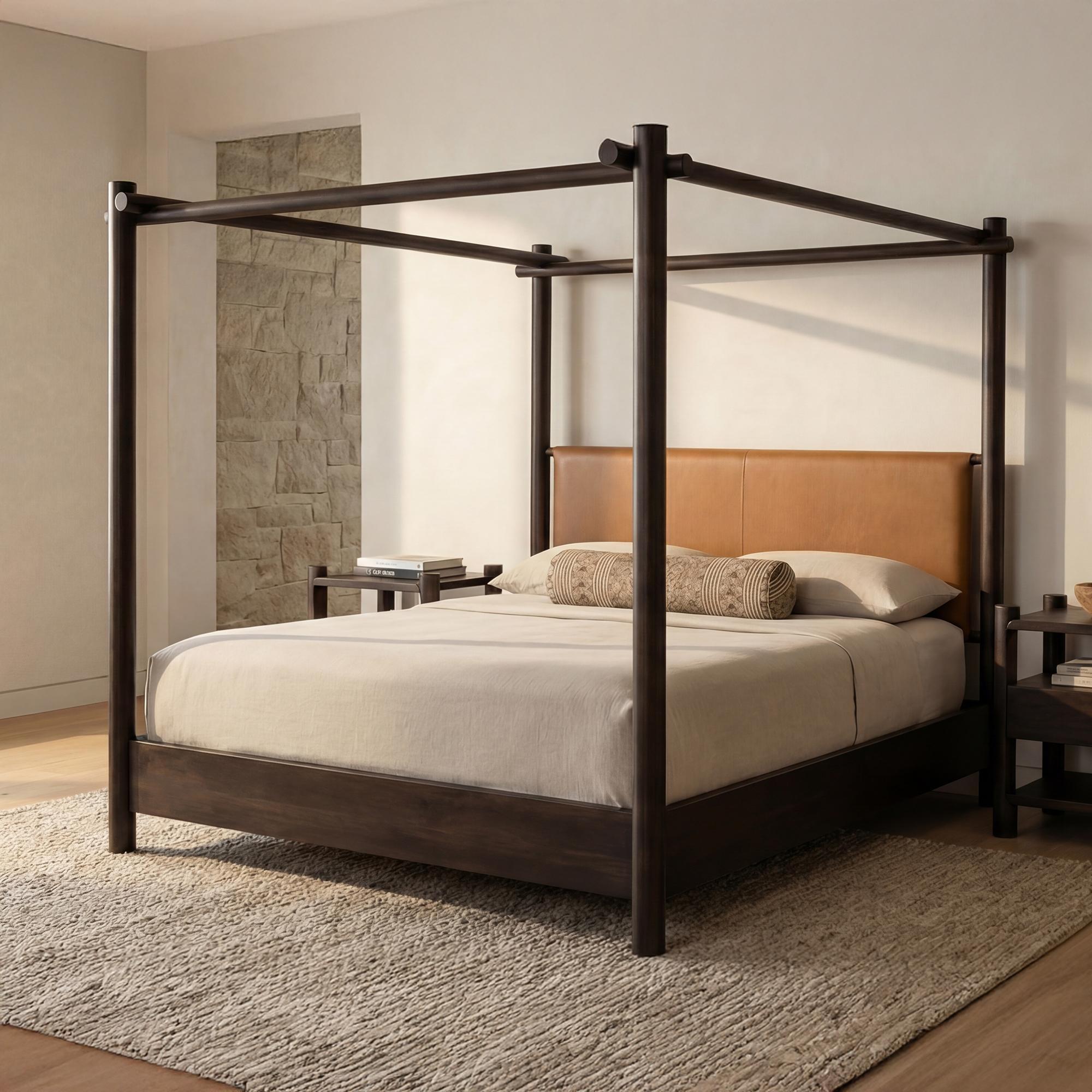 Devin Bed Queen Brown 2 Devin Bed Queen Brown - Image 2