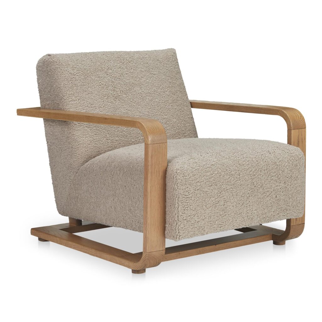 Eckersley Lounge Chair Beige Faux Shearling - Image 2