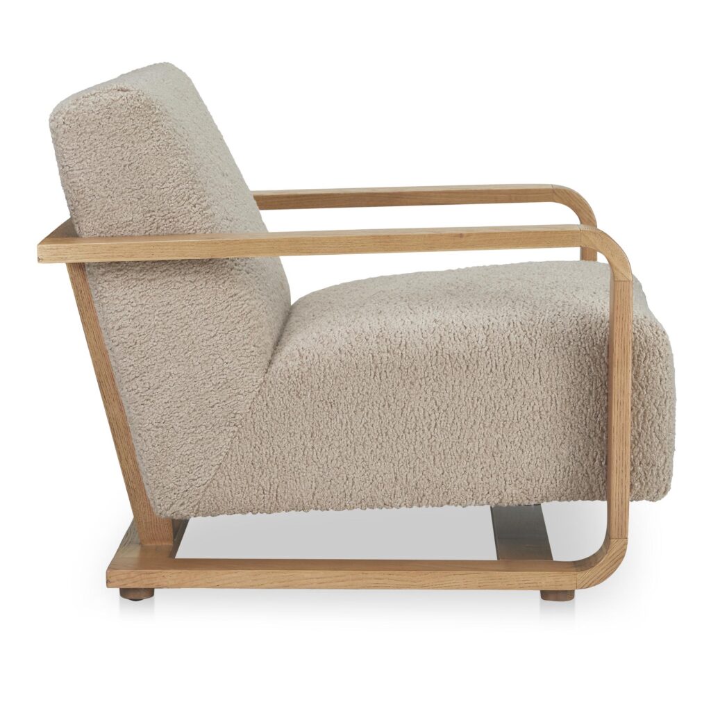 Eckersley Lounge Chair Beige Faux Shearling - Image 3