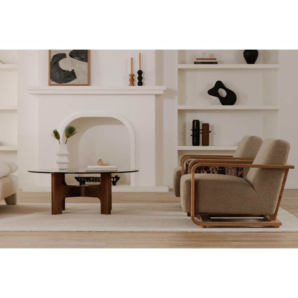 Eckersley Lounge Chair Beige Faux Shearling - Image 7