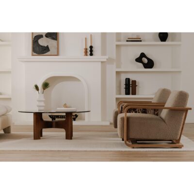 Eckersley Lounge Chair Beige Faux Shearling ME-1073-34 ME 1073 34 31