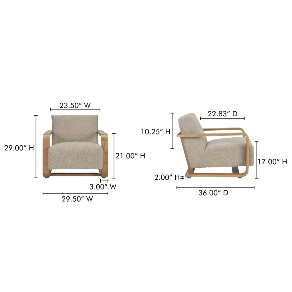 Eckersley Lounge Chair Beige Faux Shearling - Image 9