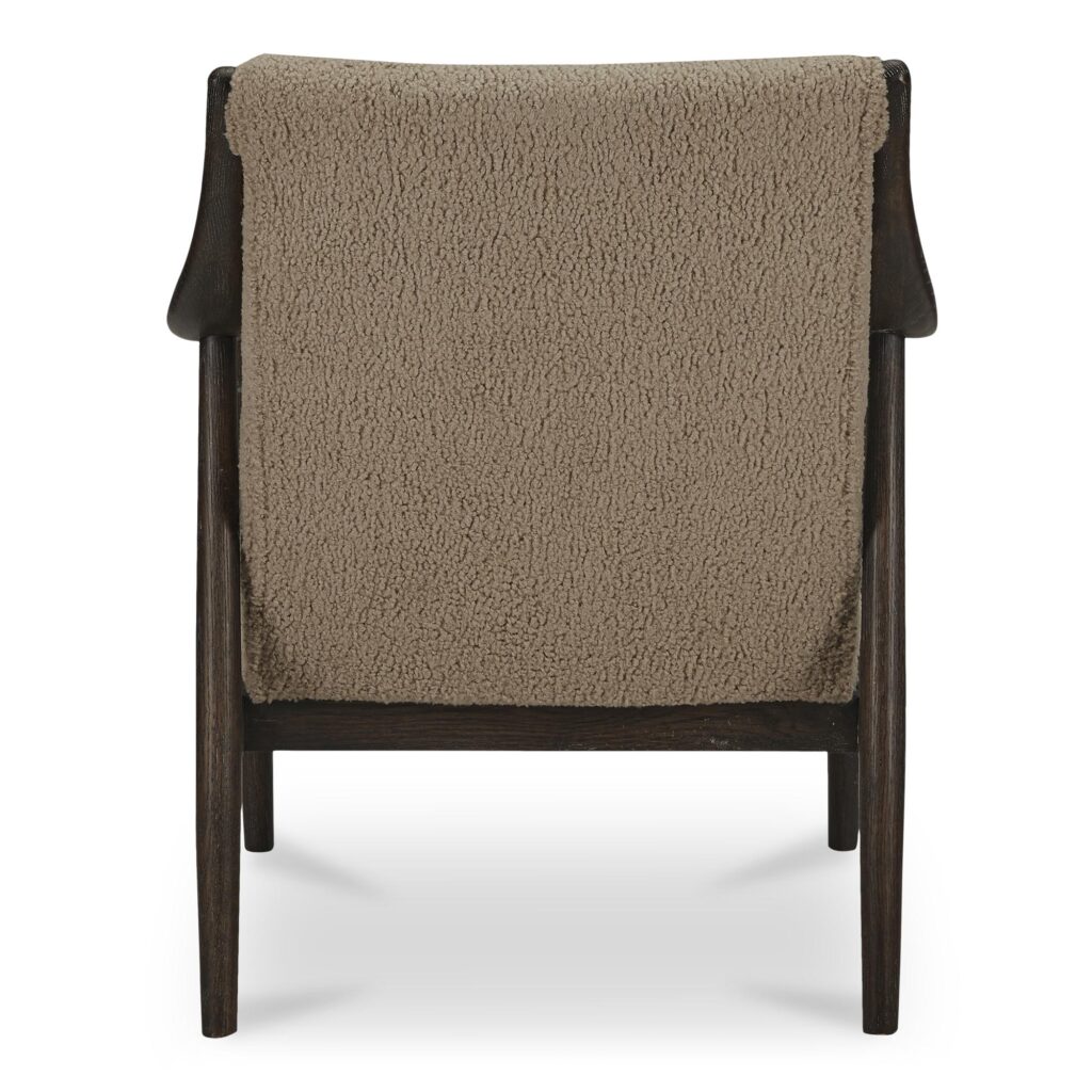 Yates Accent Chair Beige Faux Shearling - Image 4