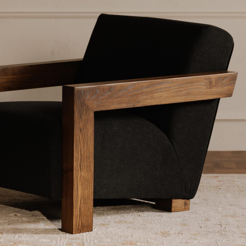 Garnet Lounge Chair Charcoal Wool Blend - Image 8