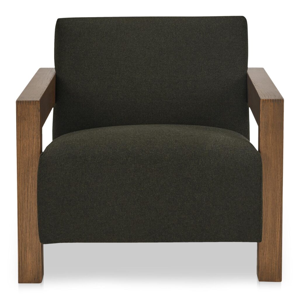 Garnet Lounge Chair Olive Wool Blend