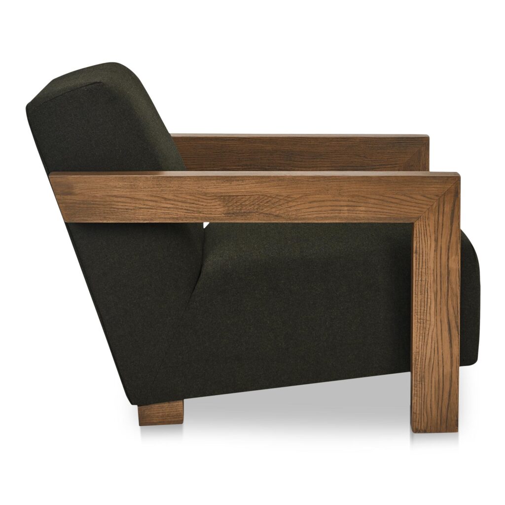 Garnet Lounge Chair Olive Wool Blend - Image 3