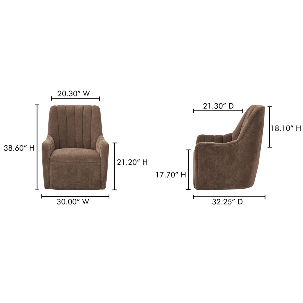 Bowie Swivel Chair Cool Brown - Image 8